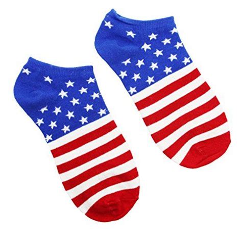 Wholesale Princesswomens Red White Blue Patriotic Flag Ankle Socks