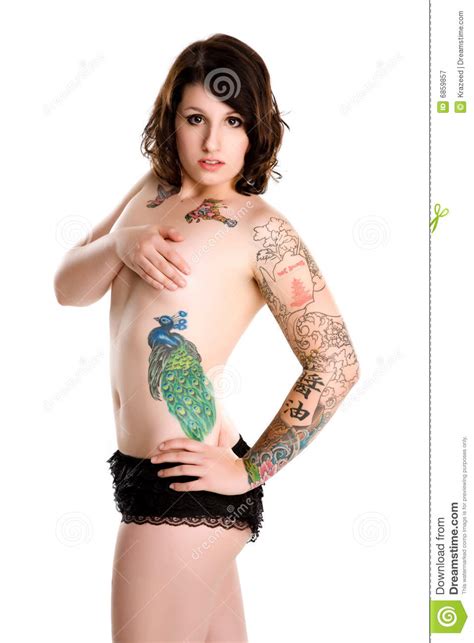 pin up tattoo girl stock image image of standing pretty