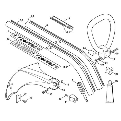 stihl fs  brushcutter fsc edz parts diagram drive tube assembly loop handle