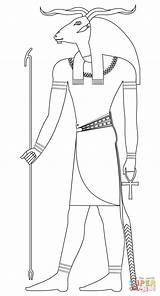 Egyptian Khnum Drawings Egypte Supercoloring Coloriages Dios Colouring Goddess Khum sketch template