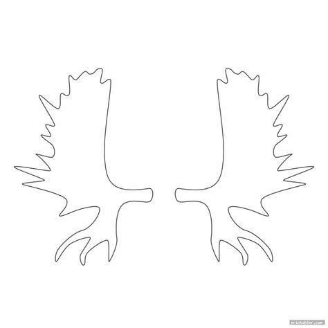 moose antler template printable  gridgitcom