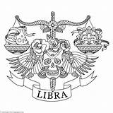 Libra Coloring Pages Sign Zentangle Zodiac Color Printable Horoscope Getcolorings sketch template