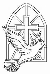 Symbols Easter Dove Pentecost Baptism sketch template