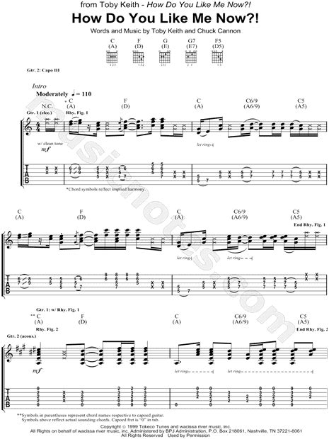 Toby Keith How Do You Like Me Now Guitar Tab In C Major Download