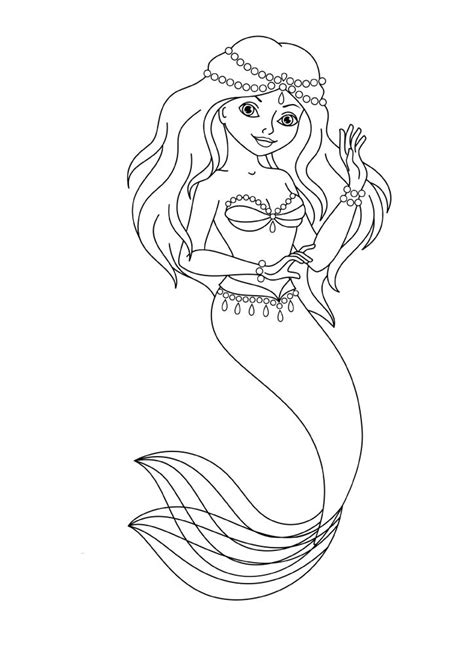 pretty mermaid coloring pages  girls  coloring