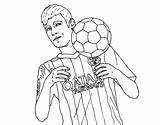 Neymar Getdrawings Futbol Attractive Getcolorings sketch template
