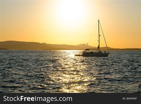 yacht  sunset  stock images   stockfreeimagescom