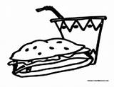 Lunch Coloring Pages Clipartbest Sandwich Soda Colormegood sketch template