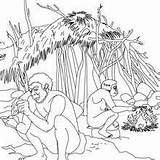 Homo Erectus Spear Coloring Pages Hellokids Housing sketch template
