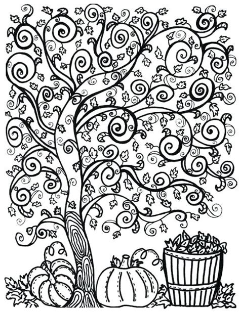 coloring pages printable fall tree coloring page