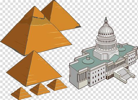 Egyptian Pyramids Cartoon Architecture European Tourism