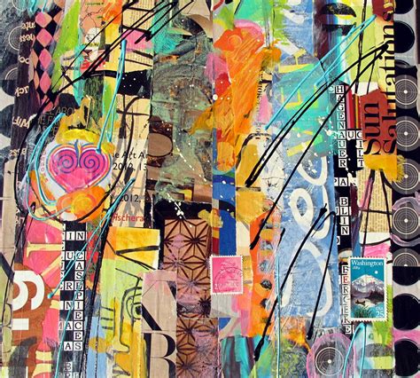 daily painters marketplace   rocks  torn paper mixed media