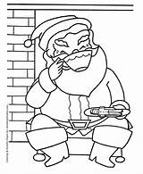 Coloring Santa Christmas Pages Cookies Eating Milk Gingerbread Drinking Children Printable Digger Sheets Honkingdonkey Kids Holiday Popular Color Library Clipart sketch template
