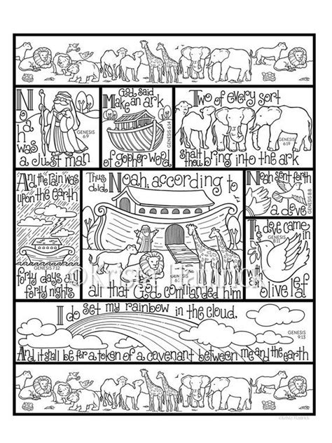 noahs ark coloring page   sizes   etsy