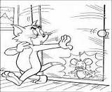 Coloring Pages Tom E32f Smashing Door Jerry sketch template