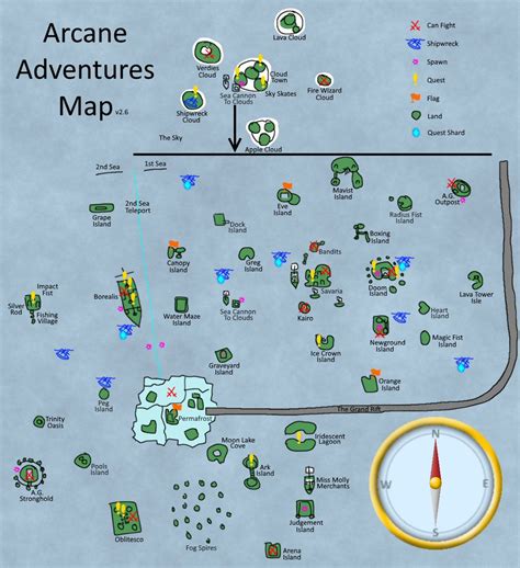 arcane adventures  sea map maps
