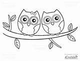 Coloring Owls Couple Owl Printable Pages Branch Cute Drawing Easy Kids Clip Right Choose Colouring Clipart Creatables Cuttable Baby Library sketch template