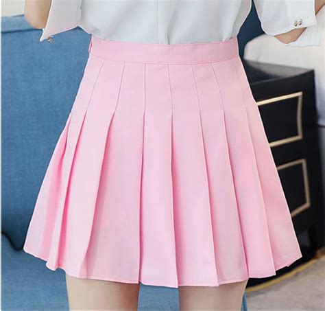 2020 women pleat skirt preppy style pleated skirts mini cute japanese