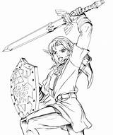 Zelda Link Colouring sketch template