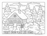 Cabin Snowy sketch template