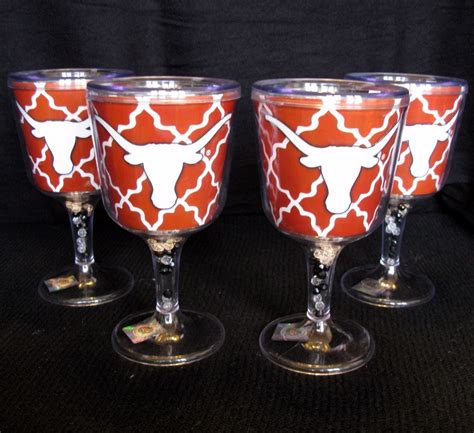 Ut Longhorns Glasses 4 Set Plastic Cups Tailgate Beverage University