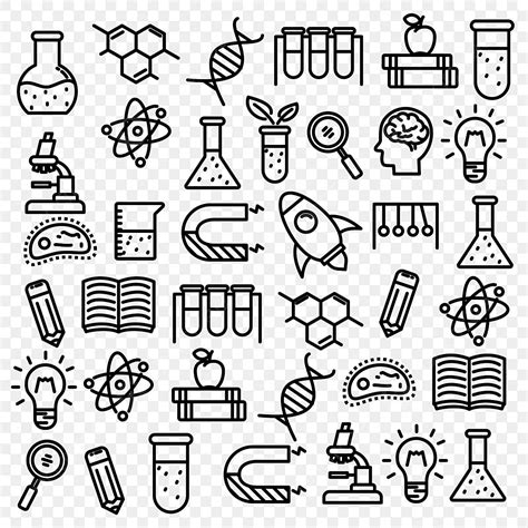 set  science related doodle vector illustration suitable