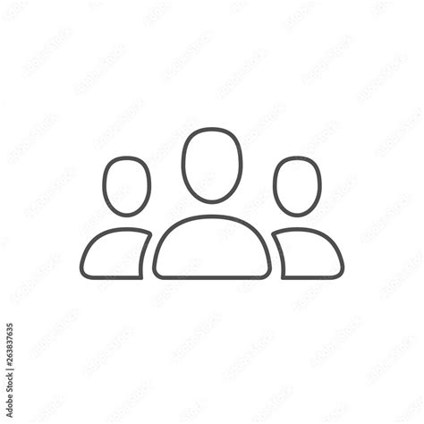 person icon people vector sign  outline thin human group