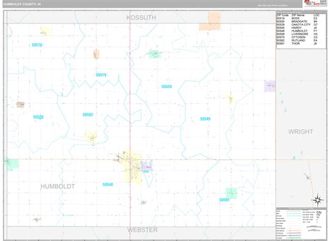 humboldt county ia wall map premium style  marketmaps