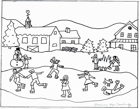 winter scenes coloring page page   coloring page