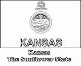 Kansas Coloring State Flag Seal Sunflower Color Comments Coloringhome sketch template
