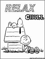 Snoopy Coloring Pages Relax Charlie Brown Peanuts Printable Charliebrown Colouring Christmas Cartoon Characters Vacation Enjoy Printables Color Fun Ways Simple sketch template