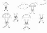 Paracaidistas Cielo Paracaídas Soleado Animadas Tú Prefieres Podrás Elegir Colores sketch template
