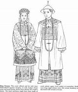 Coloring Pages Dynasty Qing Chinese Colouring Dover Fashions Color Kids Doverpublications Oriental China Publications Folk Ancient Myfreshplans Fashion People Book sketch template