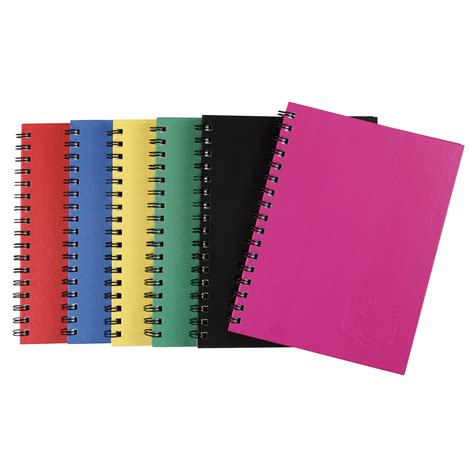 notebooks  spiral hardcover  page side open assorted colours