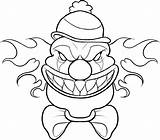 Clown Coloring Pages Scary Halloween Drawing Creepy Printable Drawings Cartoon Educative Educativeprintable sketch template