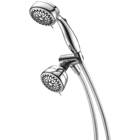 delta  spray   dual wall mount fixed  handheld shower head  chrome   home