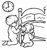 Coloring Pages Praying Bedtime Prayers Children Preschool Sunday School sketch template