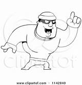 Robber Pointing Male Clipart Cartoon Cory Thoman Outlined Coloring Vector 2021 sketch template