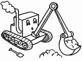 Digger Coloring Tractor Pages Cartoon Backhoe Drawing Printable Color Little Getdrawings Getcolorings Print sketch template