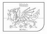 St Flag Colouring Welsh David Colour Wales Dragon Davids Ichild Pages Coloring Sheets Own Activities Crafts Printable sketch template