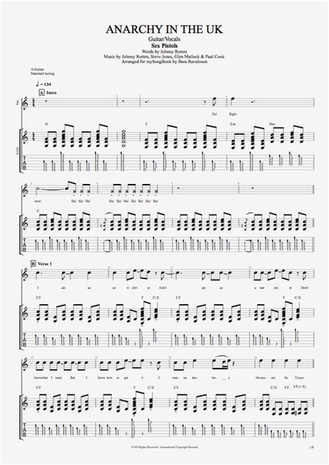 sex pistols guitar tabs anarchy in the uk tab ver 5 by