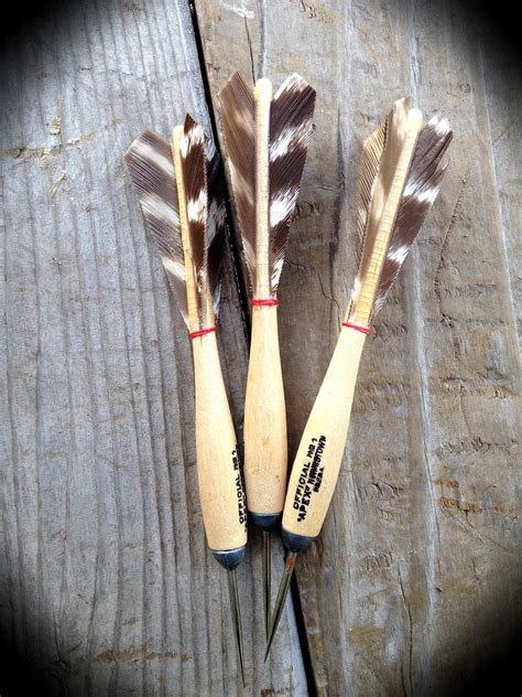 vintage wooden steel tipped darts  turkey  lovethispeace
