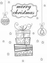 Christmas Coloring Cards Printable Merry Card sketch template
