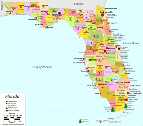 florida state map usa detailed maps  florida fl
