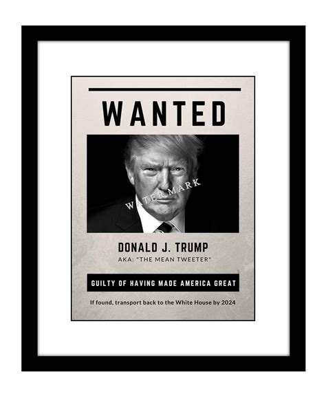 donald trump 8x10 wanted poster for making america great 2024 gop