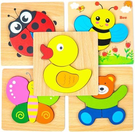 wooden jigsaw puzzles  toddlers    years  kids educational