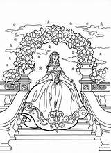 Coloring Princess Castle Pages Stairs Steps Disney Gown 1240 Luxury Beautiful sketch template