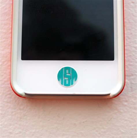 monogram iphone ipad home button decal set    csamonograms  teal  letter font