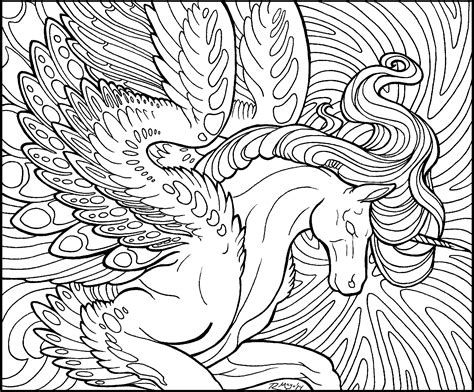 unicorn pegasus adult coloring pages coloring pages