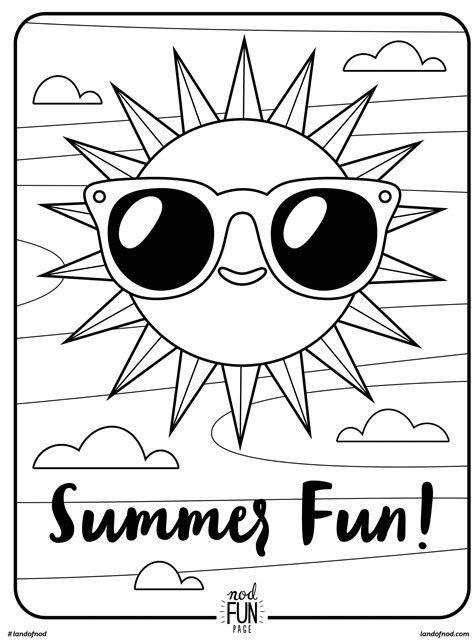 summer coloring pages  kids  printable dejanato